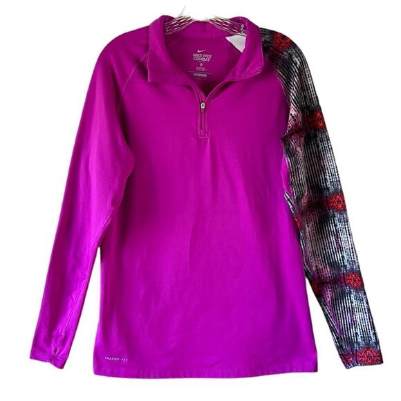 Nike Pro Combat Dri-Fit 1/4 ZIP Pullover - Picture 1 of 5